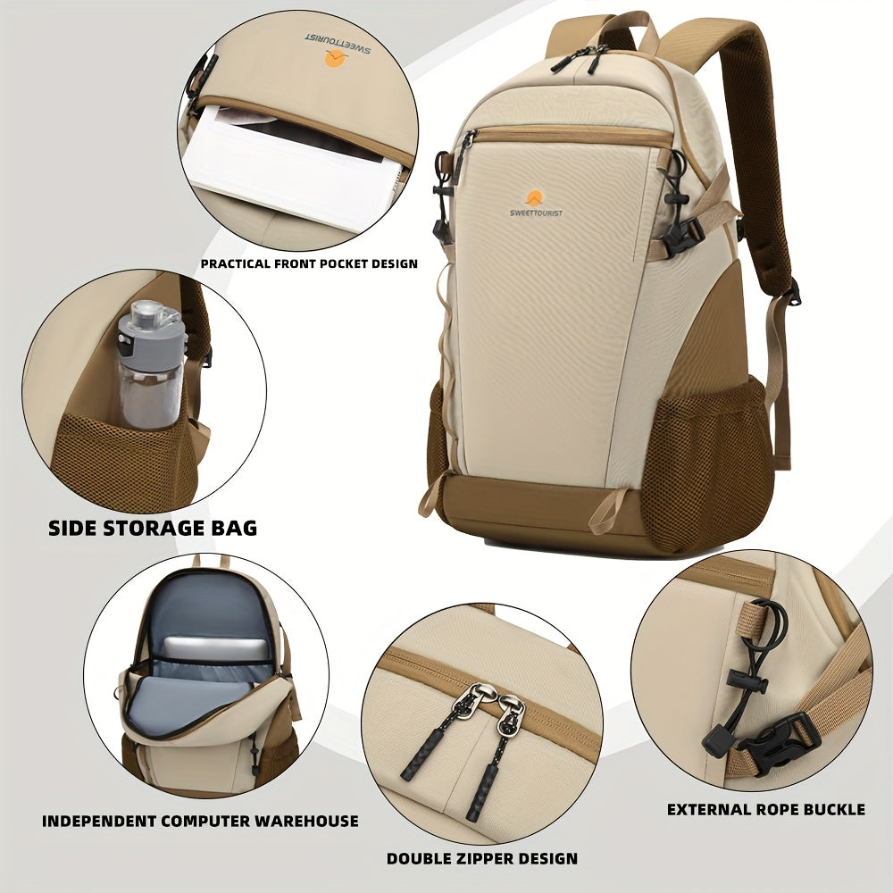 SWEET TOURIST Men'S Lightweight Hiking Backpack - Durable Oxford Fabric, Large Capacity, Adjustable Straps, Multiple Compartments for Outdoor Travel, Sports & Casual Use, Hiking Gear, Sturdy Construction