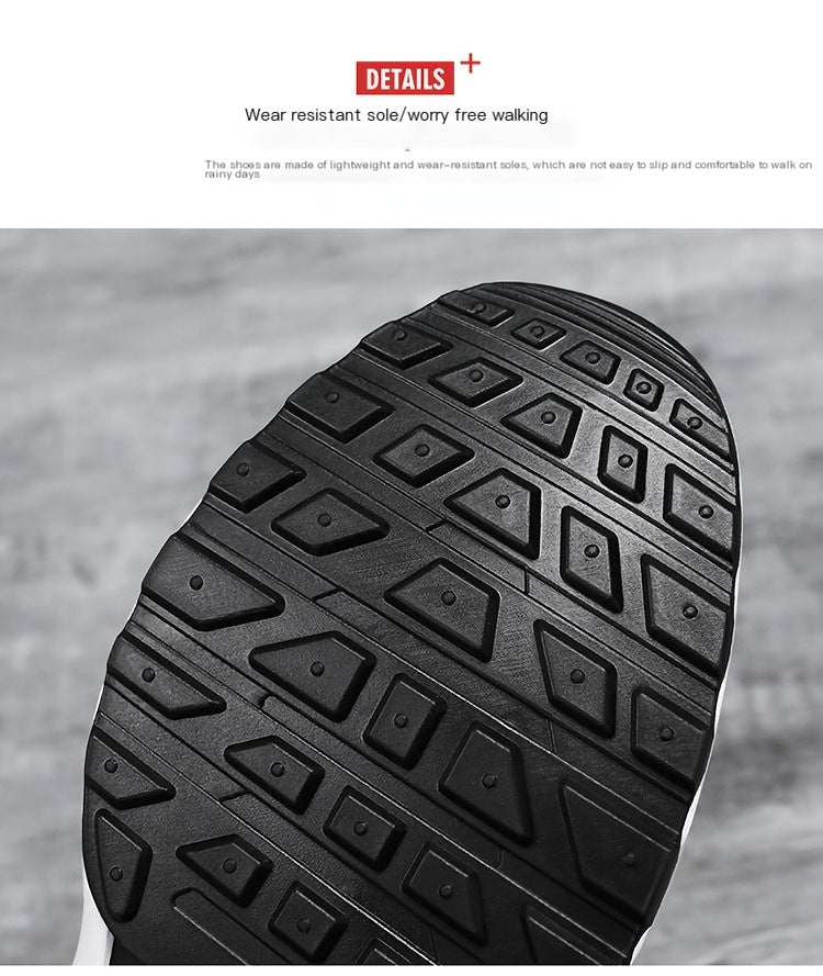 Men's Fashion Sports Sneakers, Breathable Mesh Fabric Upper, Comfortable Lace-Up Running Shoes with PVC Sole and Cloth Insole for All Seasons