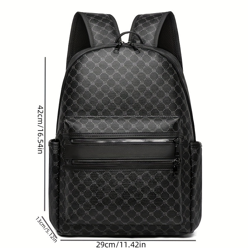 Men's Professional Laptop Backpack - Large Capacity Business Travel Backpack with 39.62cm Laptop Compartment, Multiple Zippered Pockets - Durable Backpack for Work, School, College - Elegant Brown Accent Design - Compatible w
