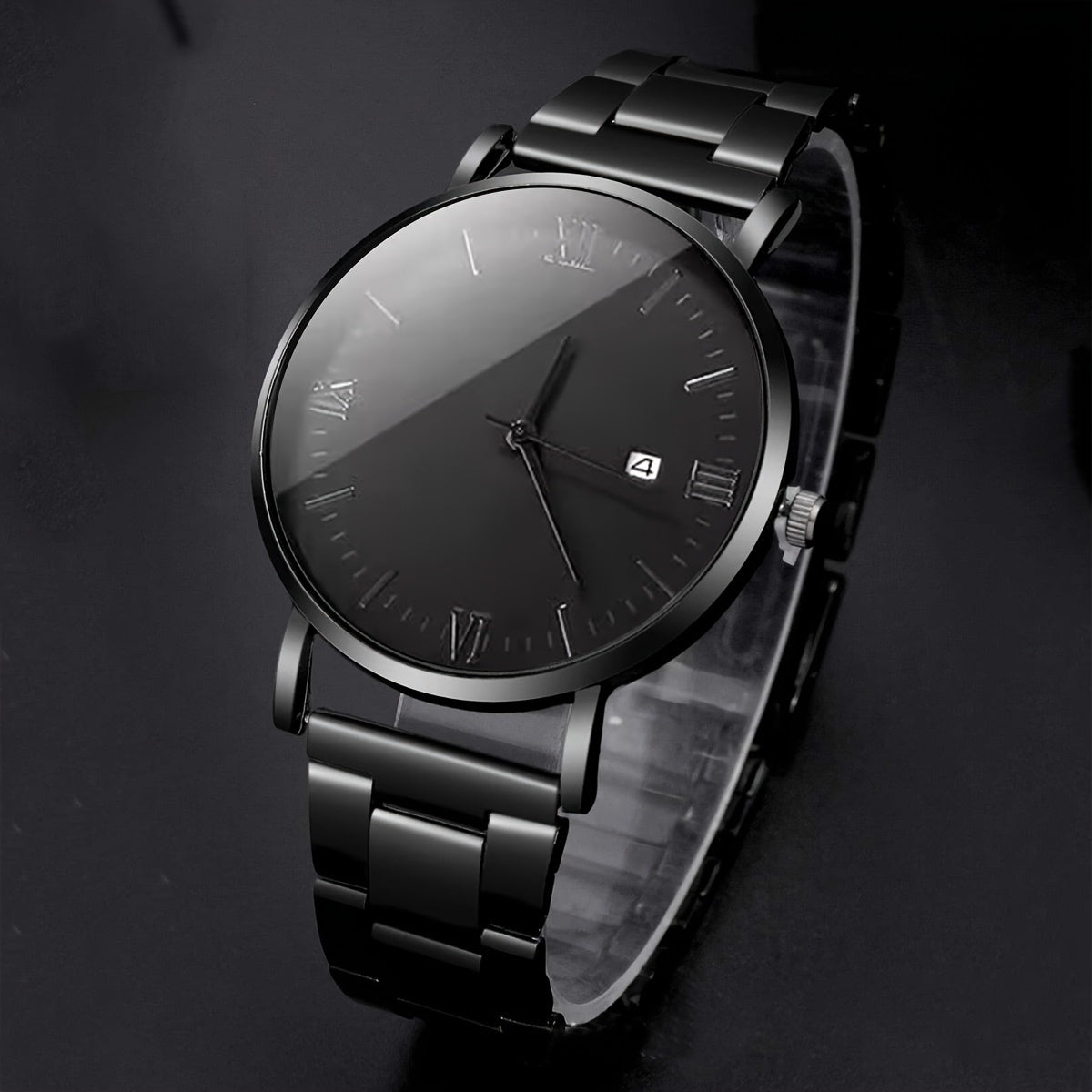 2pc Men's Fashionable Sports Watch Set, Unisex, Round Dial, Date Display, Quartz Movement, Stainless Steel Band, Zinc Alloy Case, Water Resistant, Ideal for Daily Wear, Gift for Valentine's, Easter, Halloween, Ramadan, Birthd