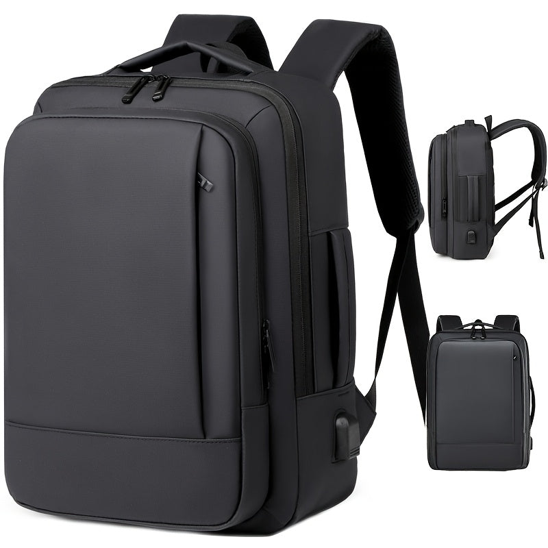 39.62 cm Laptop Backpack for Men & Women - Business Travel Anti-Theft Durable Computer Bag with Adjustable Shoulder Straps, Multiple Compartments & Padded Design, Black