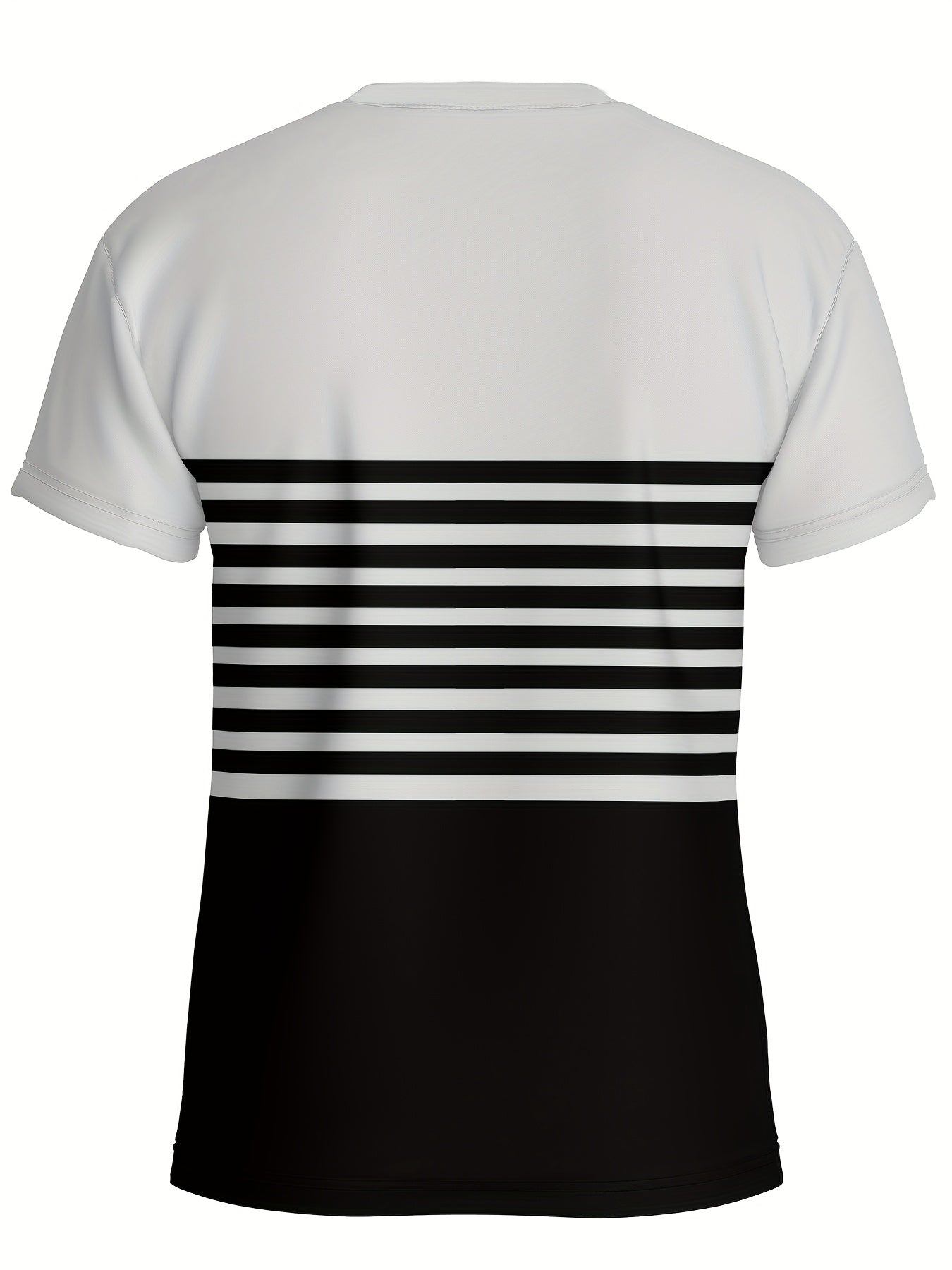 Stylish Men'S Top, a Short-Sleeve T-Shirt with Vibrant 3D Print Striped Patchwork And a Round Neck, Perfect for Summer Street Fashion And Casual Sports.