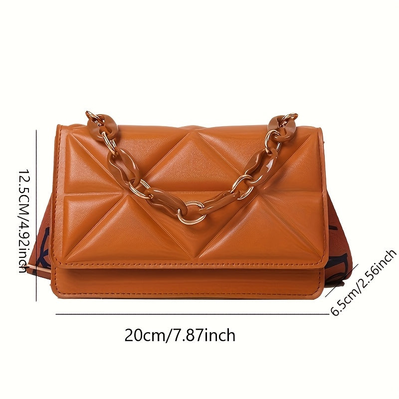 Retro Shoulder Bag, Fashionable Wide Strap Crossbody Bag, Western Style Chain Small Bag, Casual Women'S Sling Bag (White/Black/Pink/Brown)