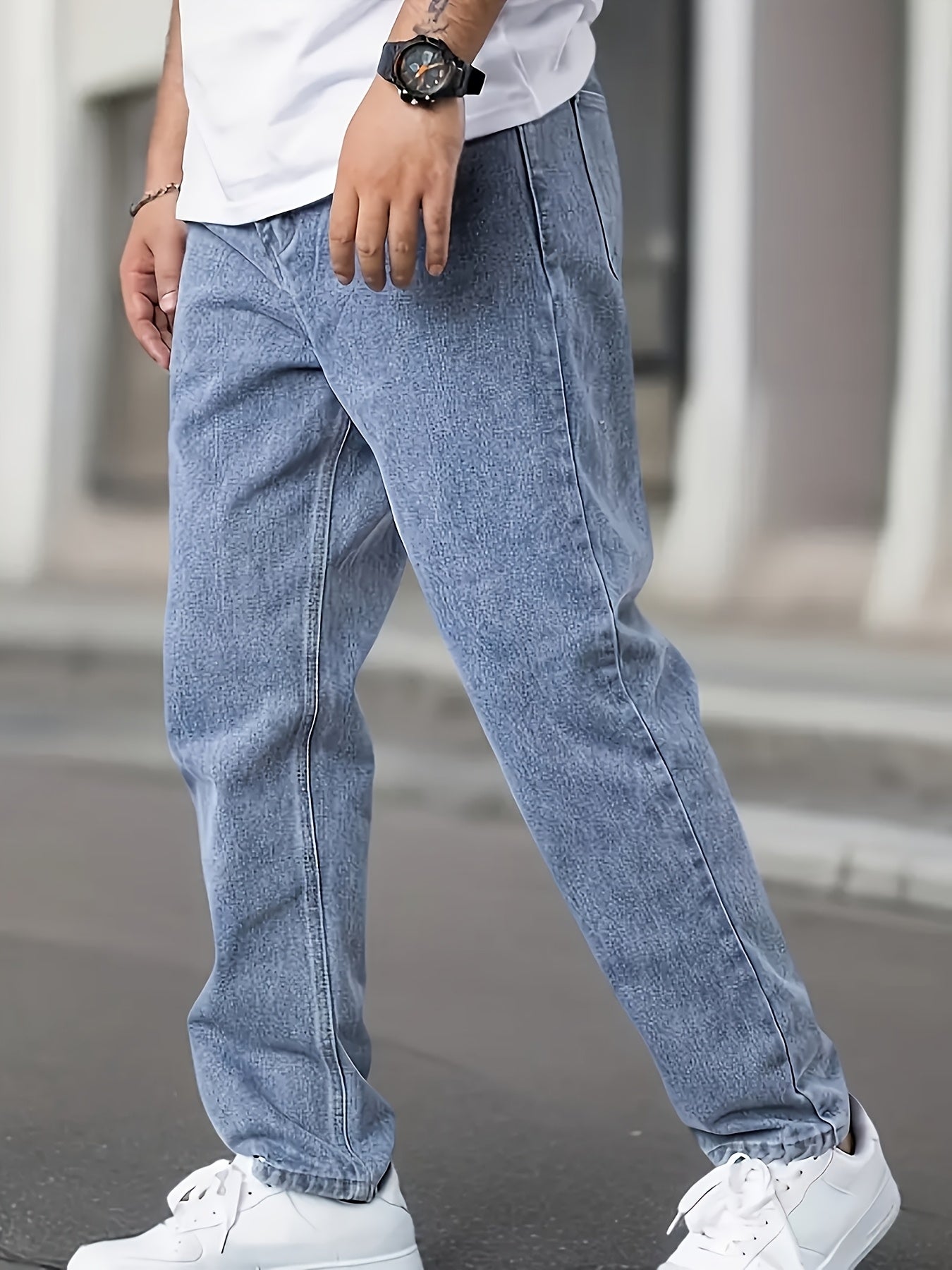 Men'S Classic Straight Leg Jeans - Cotton Blend, Relaxed Fit, All-Season Comfort, Casual Non-Stretch Jeans with Two Front Pockets, Allseason Jeans | Casual Straight Leg Jeans | Comfortable Fit Jeans