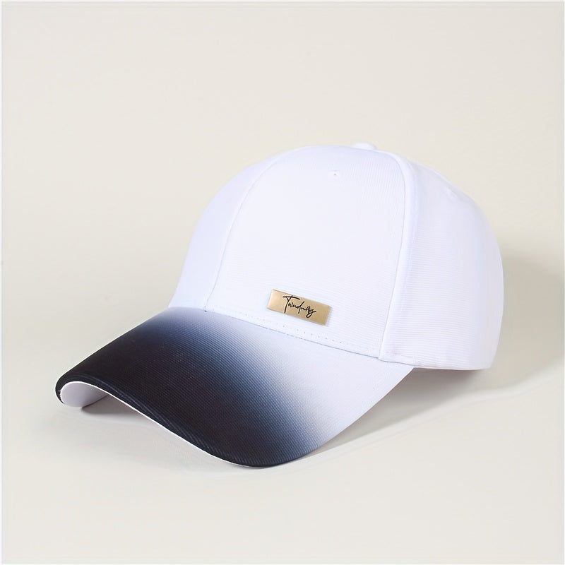 2025 Spring Autumn Summer Winter New Gradient Color Men'S and Women'S Hard Top Baseball Cap High Quality Simple Fashion Advanced Travel Running Cycling Versatile Duckbill Hat Beautiful Hats Two Colors