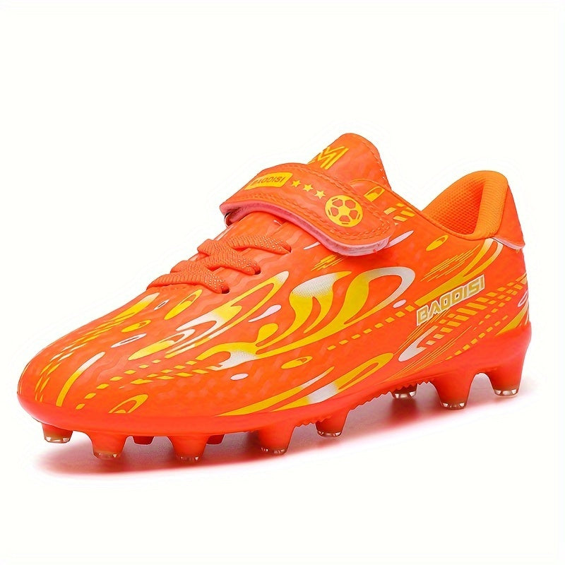 Boys' and Girls' Black and Blue Soccer Cleats with "BAGGIES" Logo - Lightweight, Breathable, Round Toe, Easy Closure, Rubber Base for Outdoor Football, Soccer Boots|Stylish Soccer Shoes|Easy Closure