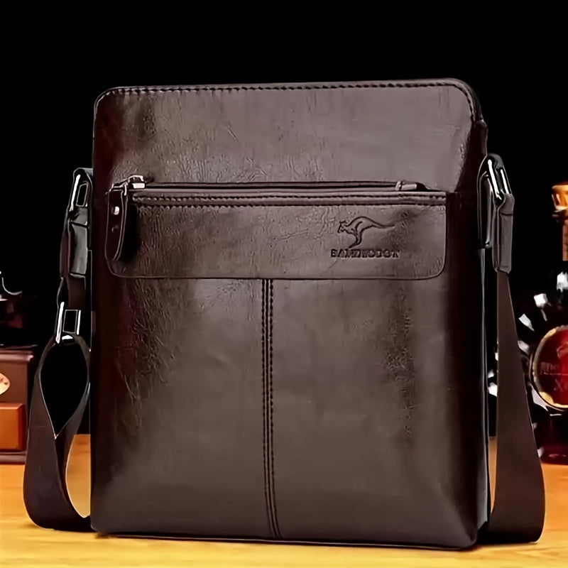 1pc Large Capacity Men'S Shoulder Bag - Adjustable Crossbody Sling with Multiple Compartments, Brown Business & Casual Bag for Work, Travel, Everyday Use - Unique Gift for Him, Birthday, Christmas, Work Shoulder Bag, Sophisti