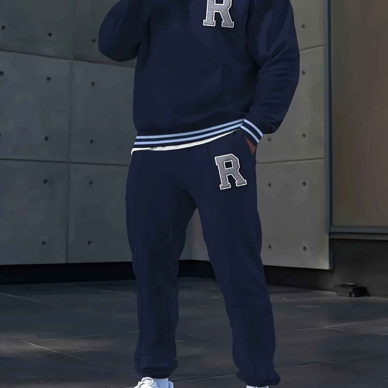 Men's Letter Hoodie Sweatpants Set 2pcs
