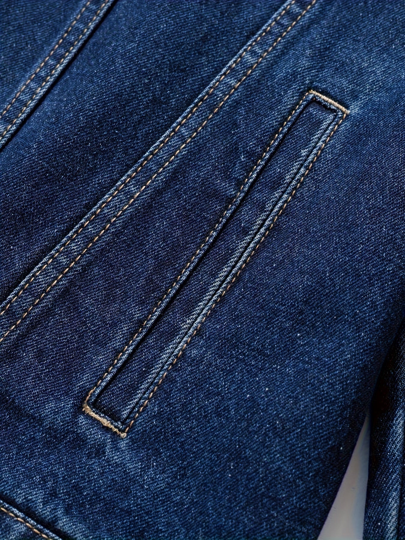 Men's Slim-Fit Denim Jacket - Casual Cotton Blend, Long Sleeve with Pockets, Machine Washable