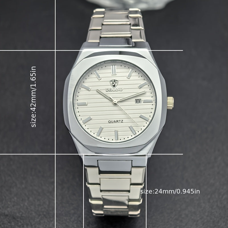 2025 New Men'S Watch, Versatile And High-End, Stylish Quartz Watch with Stainless Steel Strap, Perfect for Business And Casual Wear, Ideal Gift for The Holidays.