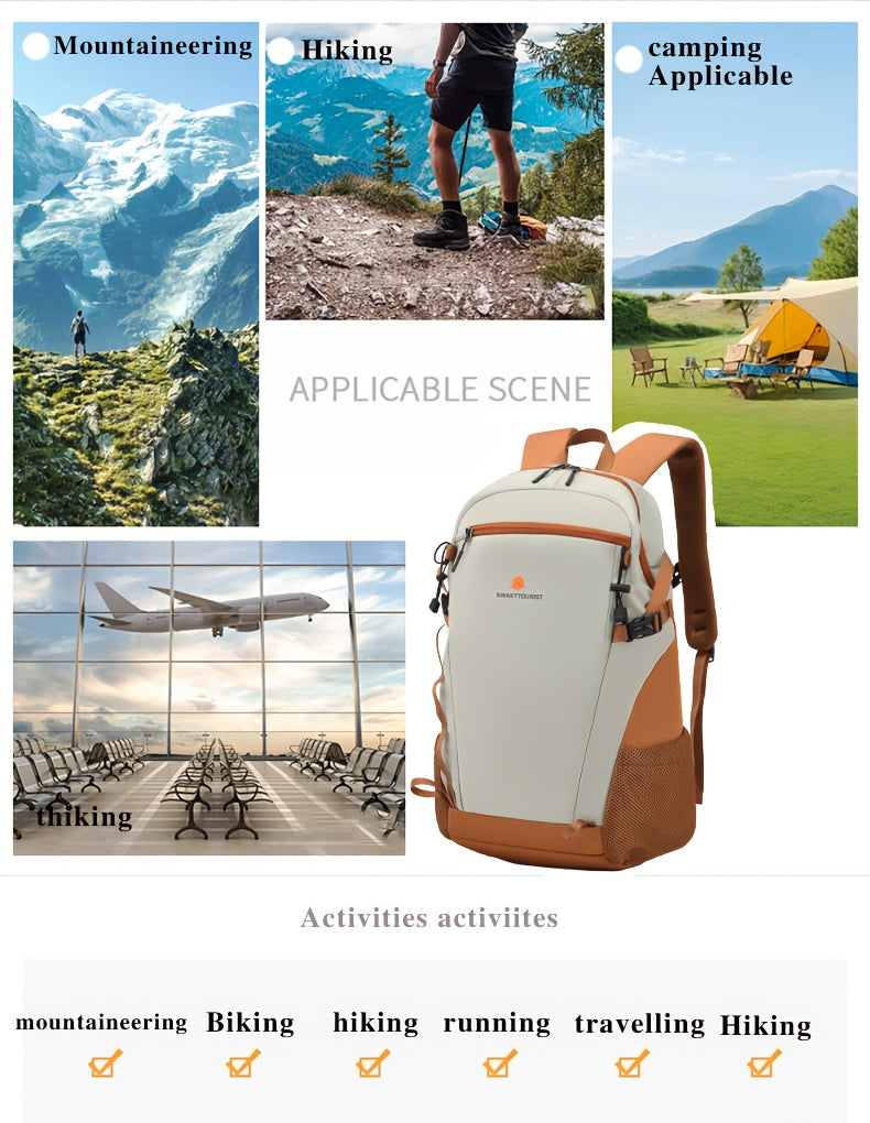 SWEET TOURIST Men'S Lightweight Hiking Backpack - Durable Oxford Fabric, Large Capacity, Adjustable Straps, Multiple Compartments for Outdoor Travel, Sports & Casual Use, Hiking Gear, Sturdy Construction
