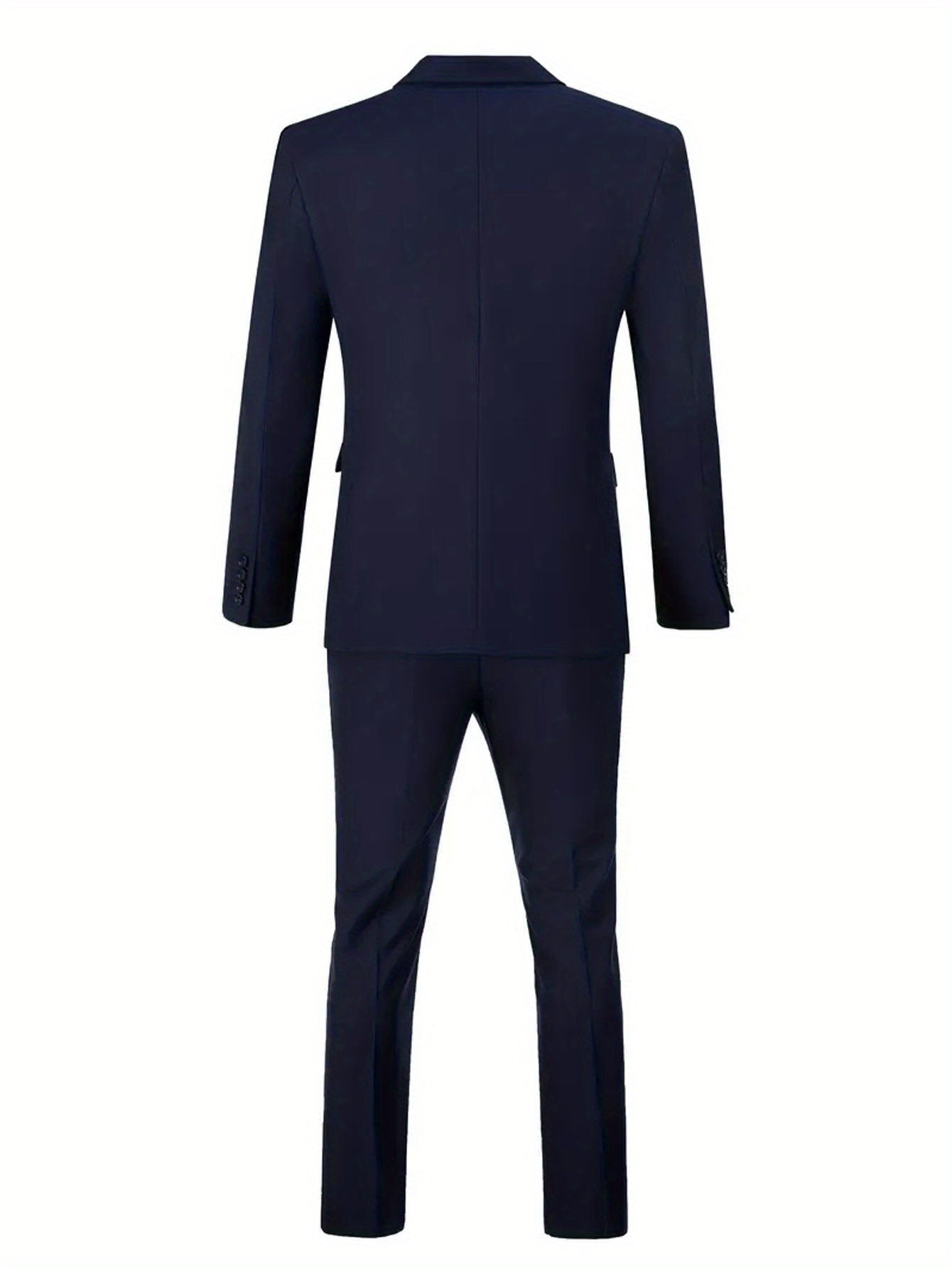 Men'S Formal Suit Set Featuring a Two-Button Lapel Jacket And Trousers. A Simple, Comfortable, And Classic Outfit for Adult Males, Suitable for Professional Office Wear, Elite Business Attire, And High-End Casual Suits. Ideal