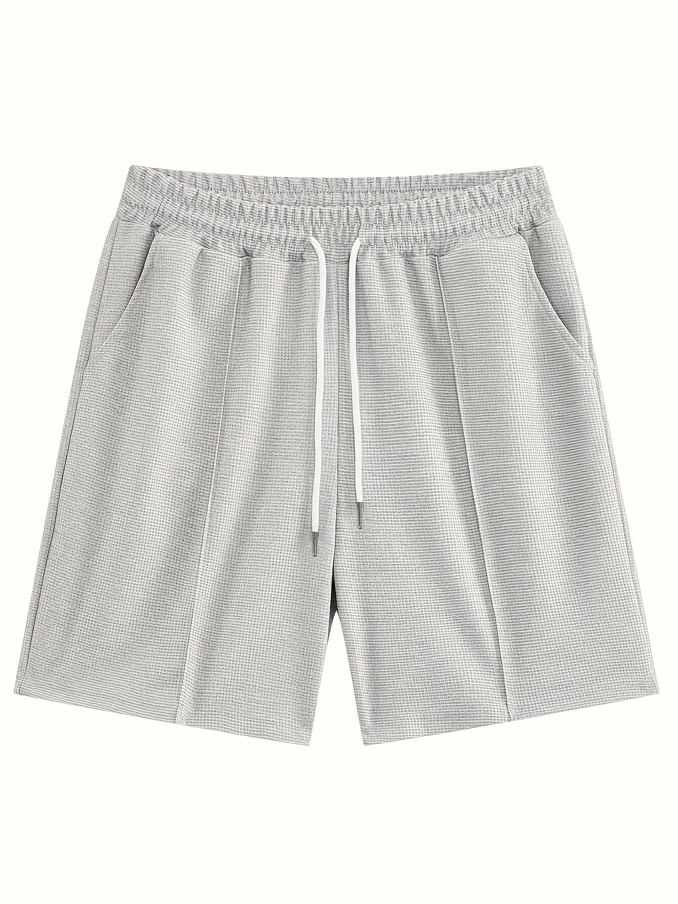 European and American Style Men's Basic Solid Color Set Round Neck Short Sleeve T-Shirt + Shorts Two-Piece Suit