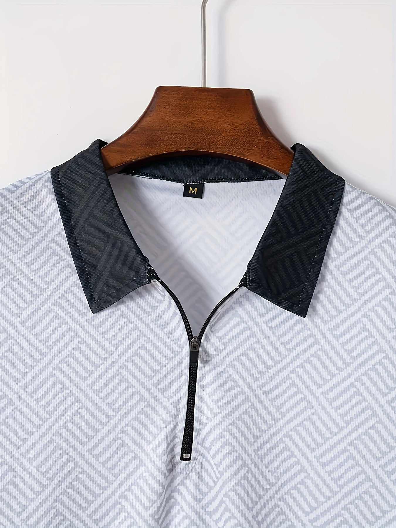 Men'S Tropical Print Casual Suit - Black Short Sleeve Zipper Shirt with White Pockets Shorts, Polyester, Machine Washable, Summer Beachwear, Summer Wear | Relaxed Fit Shirt | Woven Texture