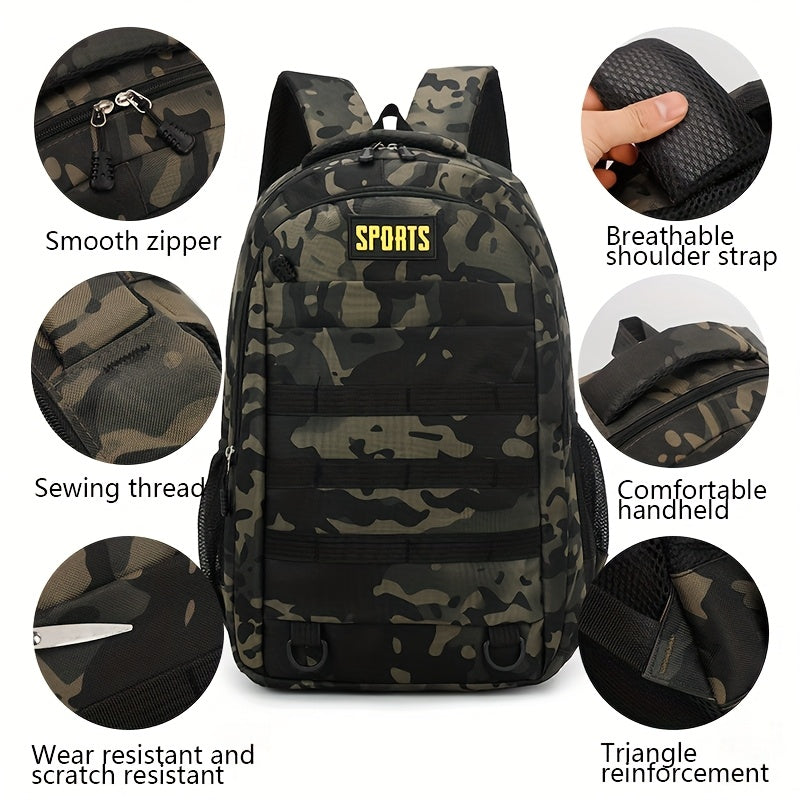 Sleek Urban, Men's Versatile Backpack for Travel, Camping & Cycling - Large Capacity, Business Laptop Compartment, Durable Nylon