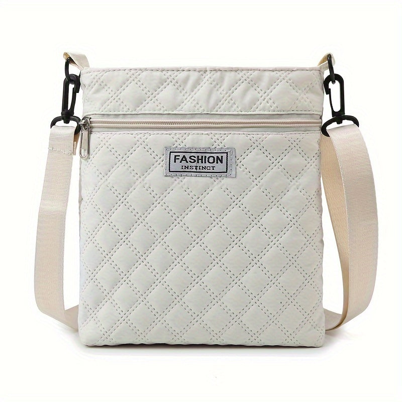 Lightweight Quilted Women's Shoulder Bag with Adjustable Strap – Elegant Solid Color, Detachable Strap, Zipper Closure, Ideal for Daily Use and Travel