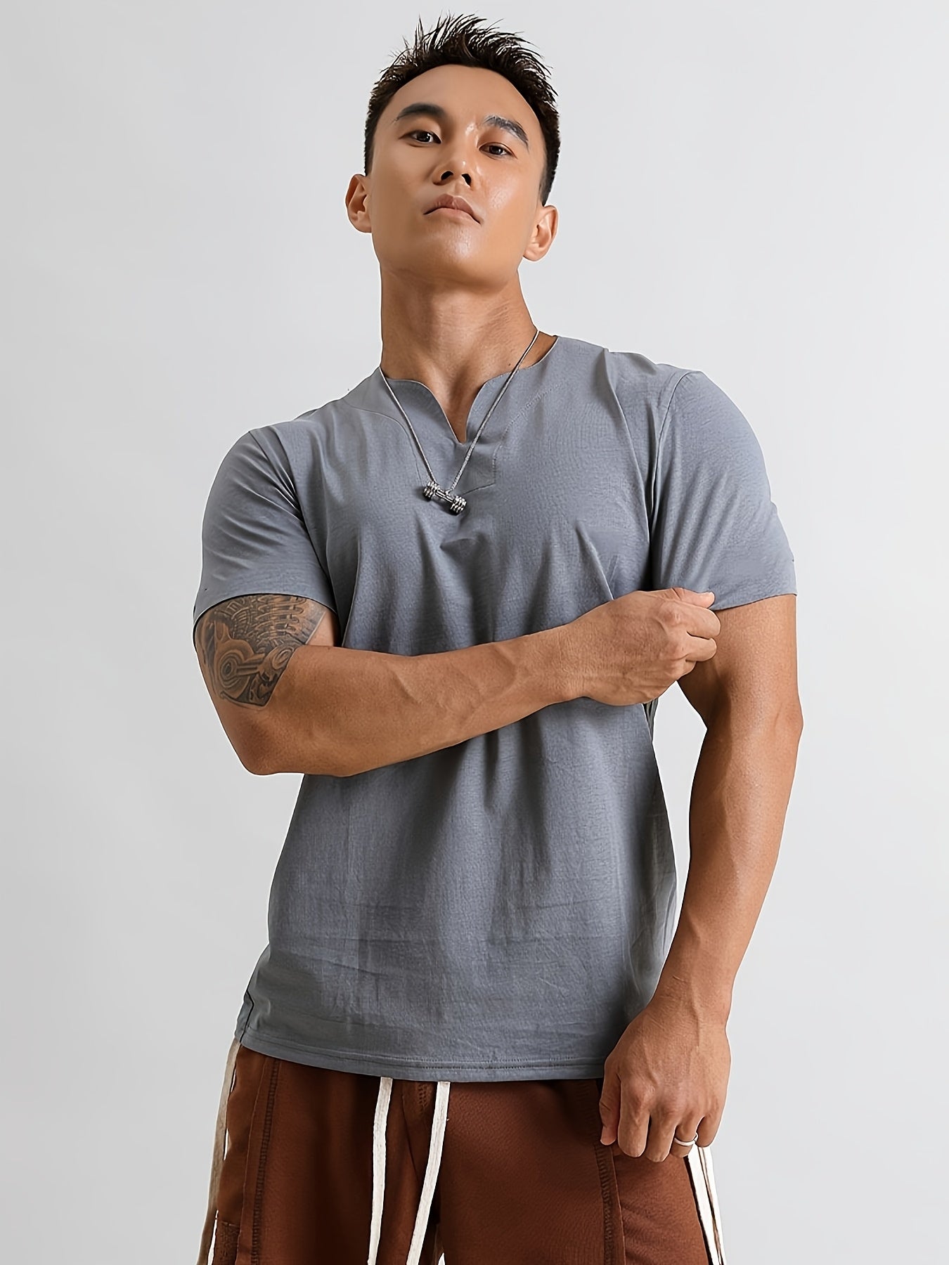 Men's Quick-Dry Gym T-Shirt - Muscle Crew Neck Workout Shirt, Stretch Athletic Tee for Weightlifting, Running, Training - Non-See-Through Muscle Builder Top (Hand Wash/Dry Clean) - Ideal for Gym & Casual Outfits, Gym Shirt, A