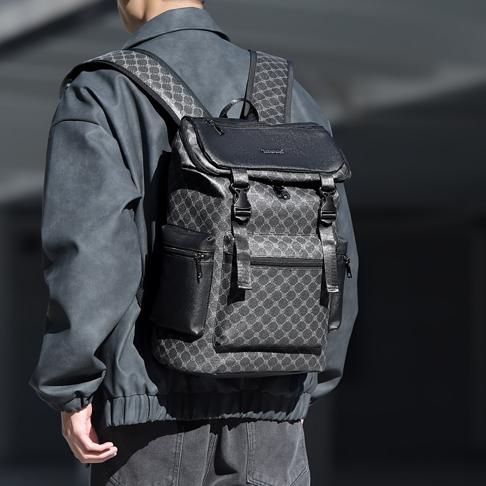 Men'S Stylish Black Backpack with Shark Graphic - Lightweight, Large Capacity, Multi-Functional Shoulder Bag for Travel, Commuting, School - Durable PVC Material, Sports & Fitness Design, Backpack for Travel