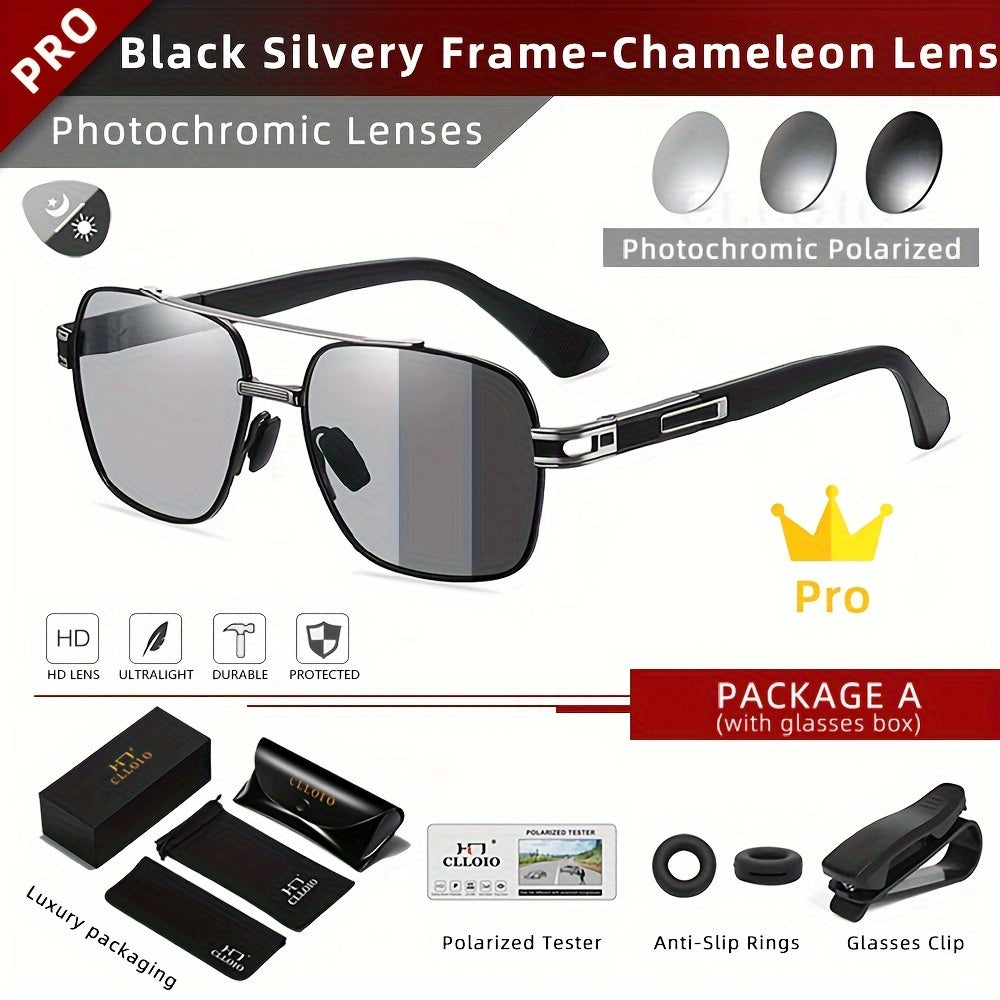 CLLOIO Top Quality Photochromic Men Women Polarized Driving Chameleon Anti-glare Sport UV400
