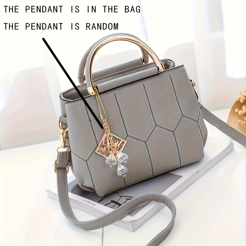 Women's Elegant Quilted Crossbody Shoulder Bag - Adjustable Strap & Golden-Tone Hardware, Dark Green & Golden-Tone Handbag with Zipper Closure, Versatile for Casual & Formal Occasions, Everyday Accessory, Chic Accessory, Refi