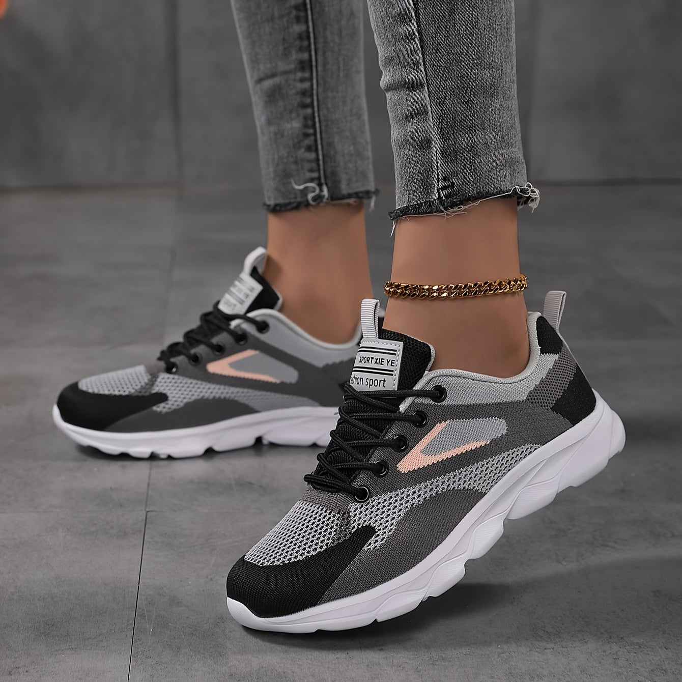 Women's Breathable Flying Woven Sneakers, Casual Lace Up Outdoor Shoes, Comfortable Low Top Sport Shoes
