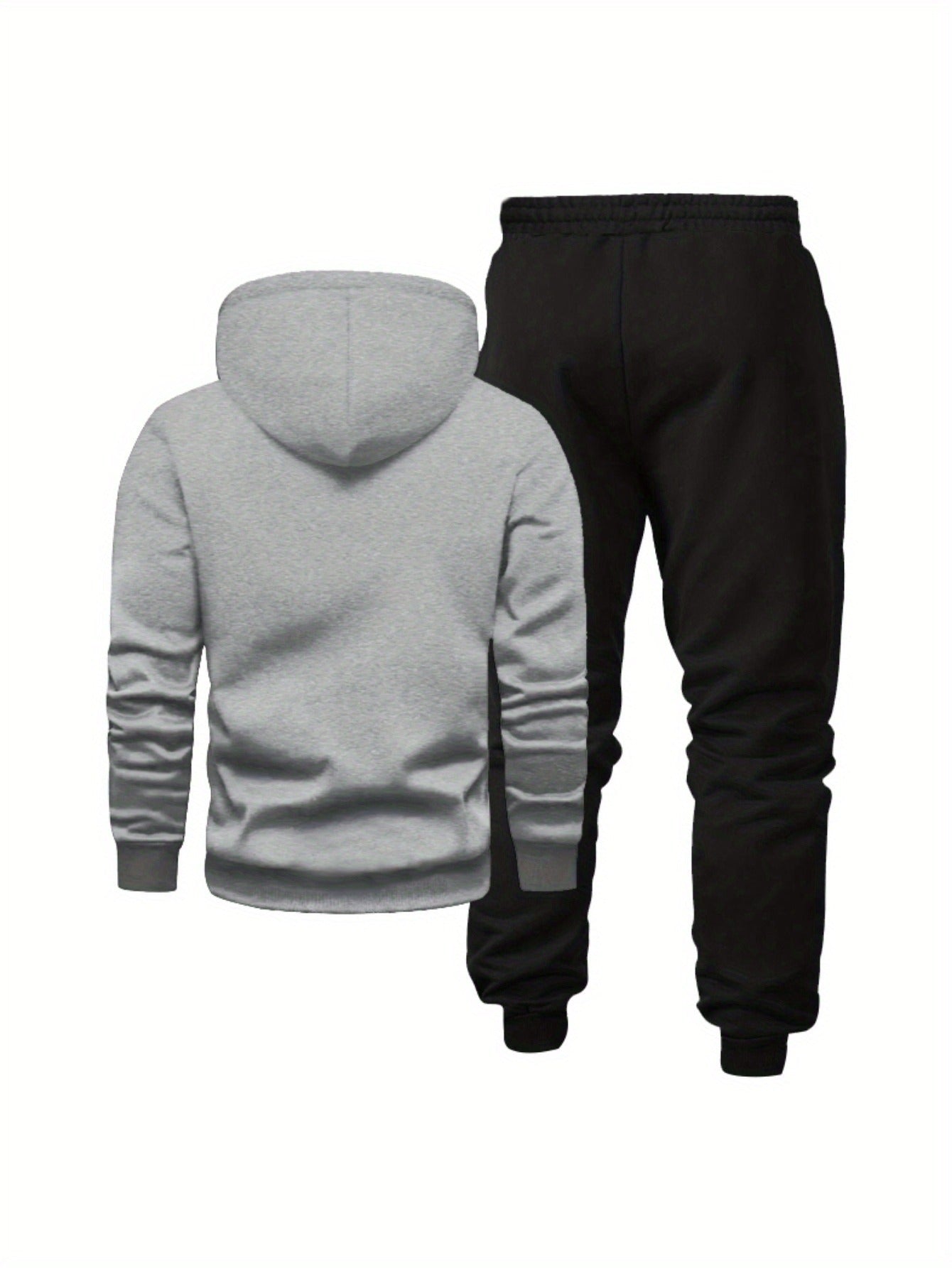 Men'S Los Angeles Print Hoodie And Sweatpants Set - Casual American Streetwear Style, Cozy Fall/Winter Activewear with Geometric Pattern, Slight Stretch Fabric, Hooded Top & Joggers, Casual Wear|Geometric Pattern Hoodiee Jogg
