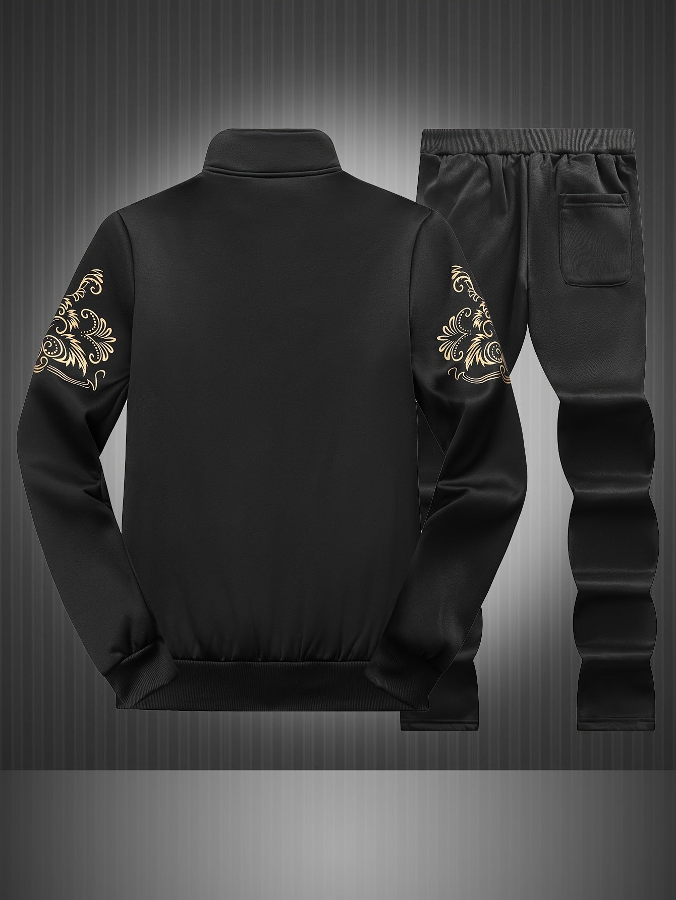 Spring and Autumn Men's Casual Sports Suit, Fashionable Open Jacket and Straight Trousers Two-piece Set