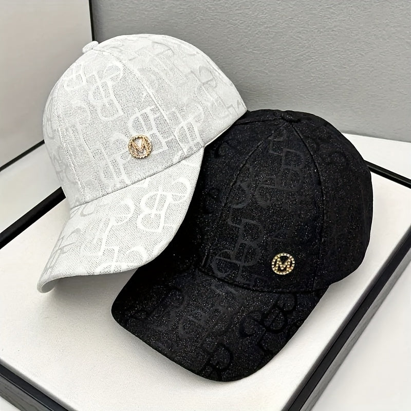 Women'S Adjustable Baseball Cap - Lightweight, Embroidered Jacquard Design, Sun Hat for Spring & Summer, Casual Fashion Trend, Daily Use, Holiday Theme, Adjustable Size