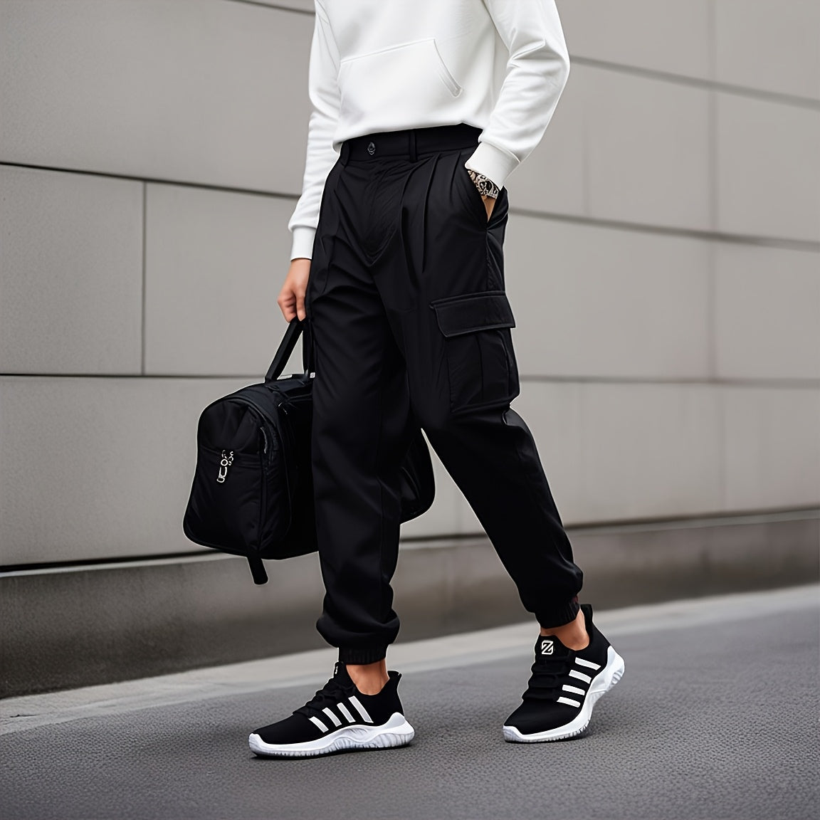 Men'S Fashion Sneakers - Solid Color, Low Top, Lace-Up, Fabric Upper & Inner, PVC Sole, Fabric Insole - Casual Athletic Shoes for All
