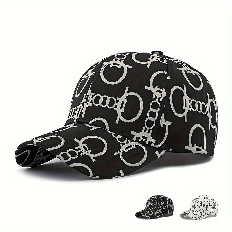 Men'S & Women'S Breathable Baseball Cap - Adjustable, Stylish Black with White Skull & Crossbones Print, Perfect for Spring & Summer, Casual Headwear | Skull Print Cap | Breathable Fabric