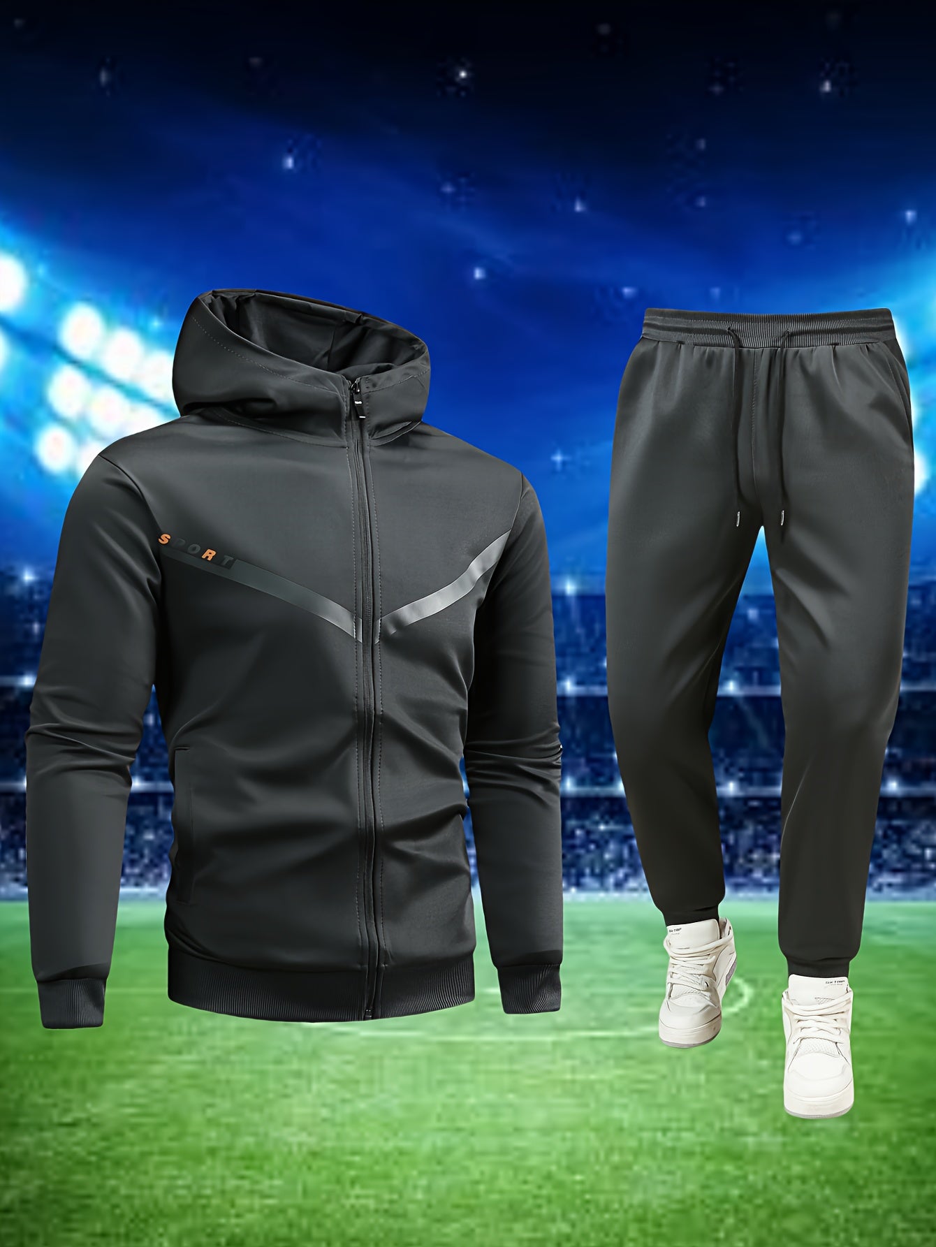 Men's Casual Sportswear Set: High-Quality Hooded Sweatshirt and Joggers for Running, Fitness, and Home Wear - Spring/Autumn Two-Piece Outfit