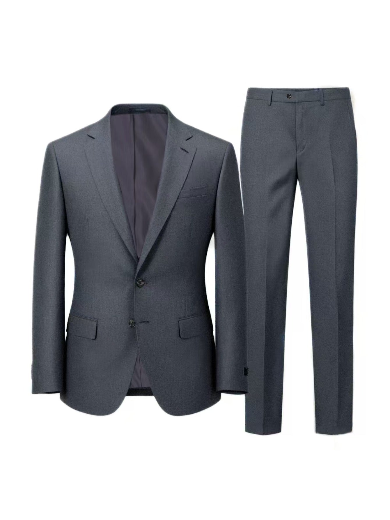 Men'S Formal Suit Set Featuring a Two-Button Lapel Jacket And Trousers. A Simple, Comfortable, And Classic Outfit for Adult Males, Suitable for Professional Office Wear, Elite Business Attire, And High-End Casual Suits. Ideal