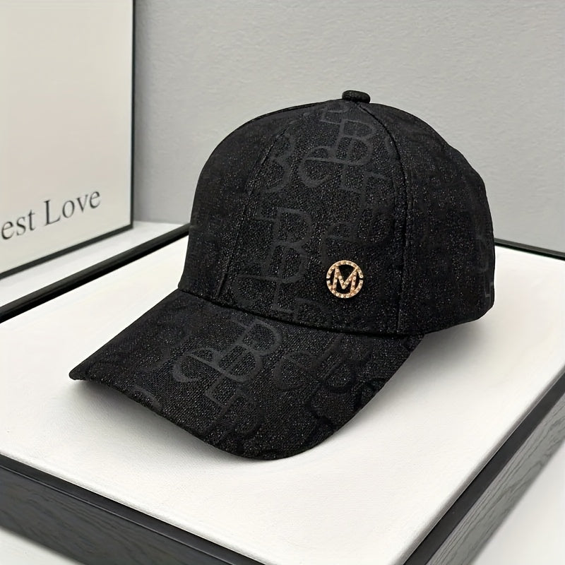 Women'S Adjustable Baseball Cap - Lightweight, Embroidered Jacquard Design, Sun Hat for Spring & Summer, Casual Fashion Trend, Daily Use, Holiday Theme, Adjustable Size