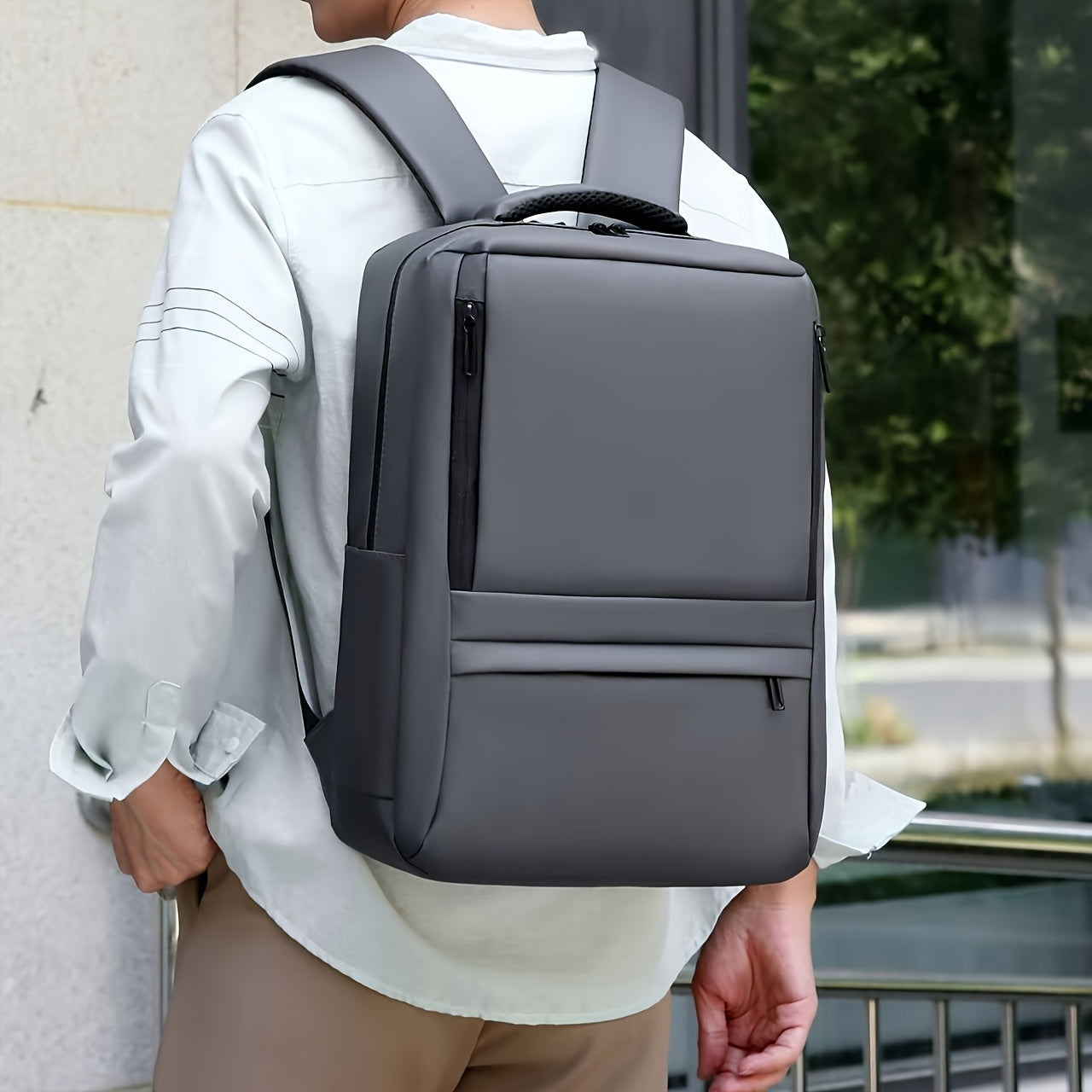 40.89cm Laptop Backpack - Durable Synthetic Leather High Quality Shockproof Multi-Compartment Sporty Design Convertible Shoulder & Top Handles for Commuting Travel School College