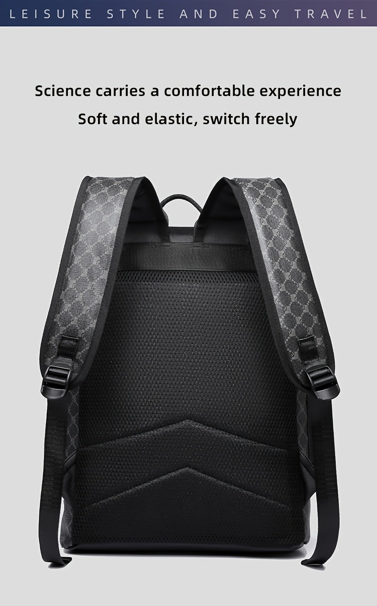 Men'S Stylish Black Backpack with Shark Graphic - Lightweight, Large Capacity, Multi-Functional Shoulder Bag for Travel, Commuting, School - Durable PVC Material, Sports & Fitness Design, Backpack for Travel