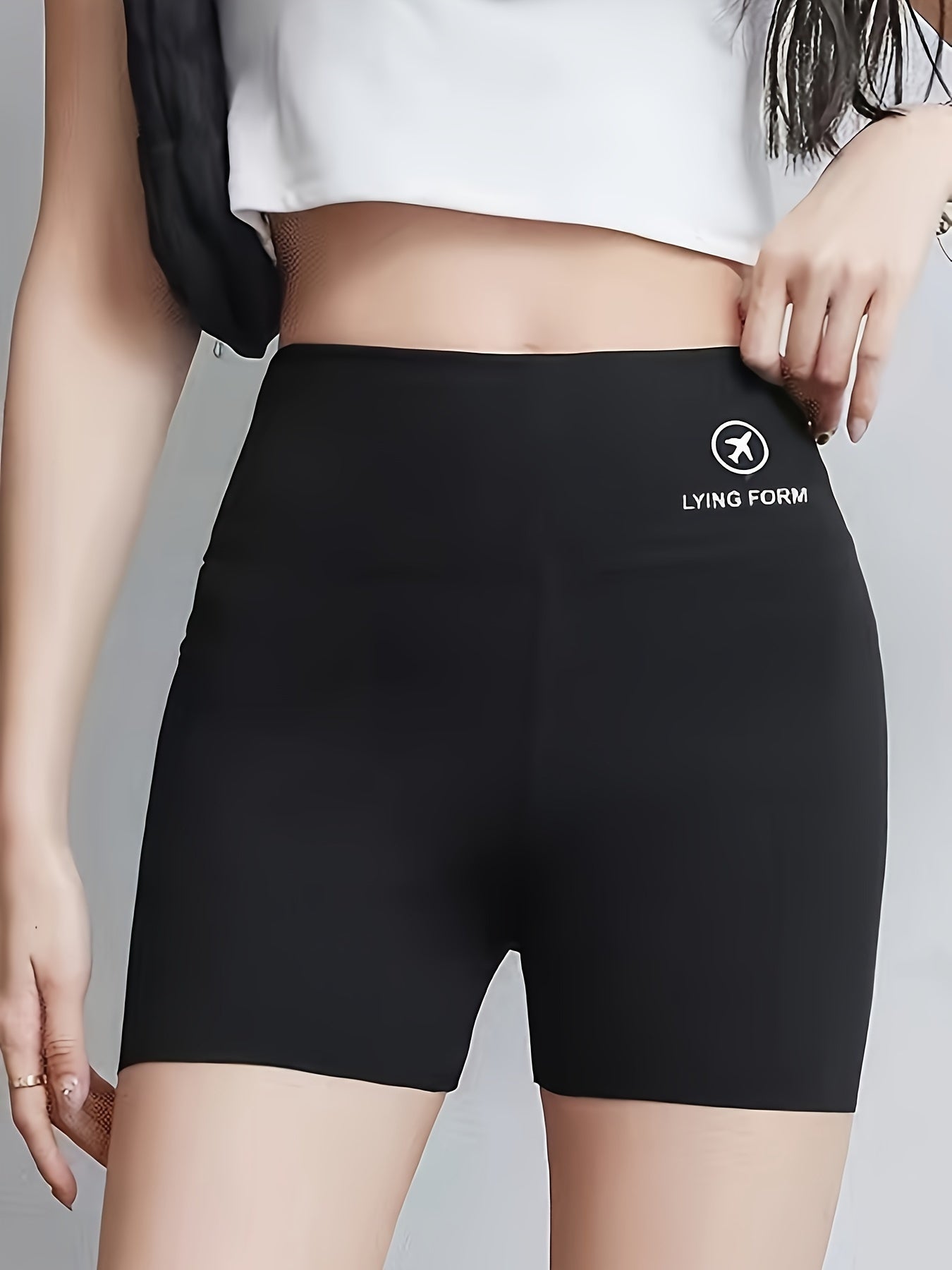 Women's High-Waist Shorts, Casual Style, Seamless Design, Summer Thin Breathable Fabric, Spring Autumn Home Wear, 3-Point Length