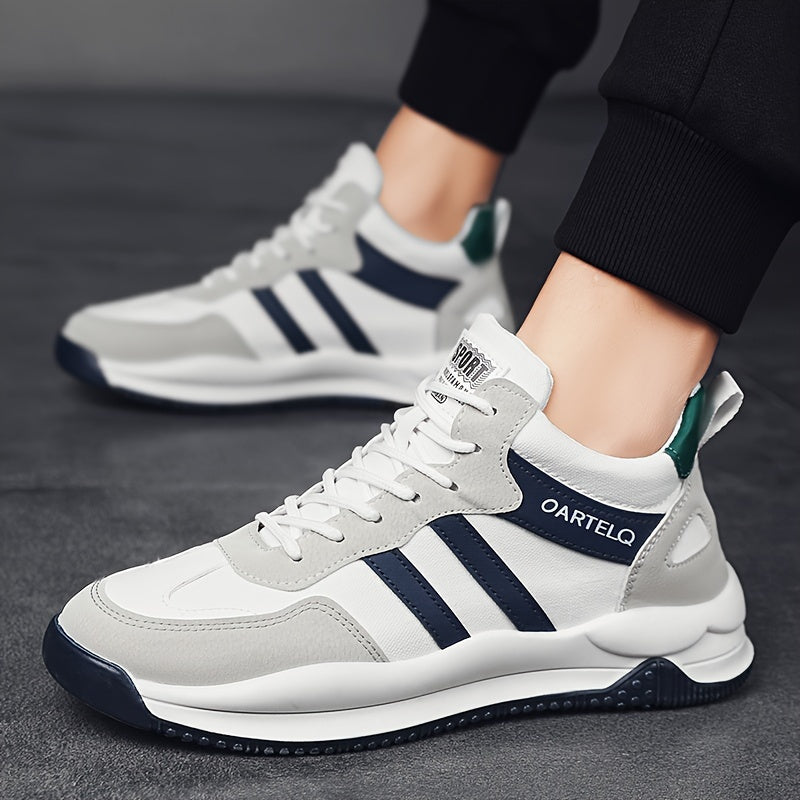 Men's Breathable Lace-Up Sneakers - Casual & Stylish, Versatile for All Seasons, Non-Slip Rubber Sole