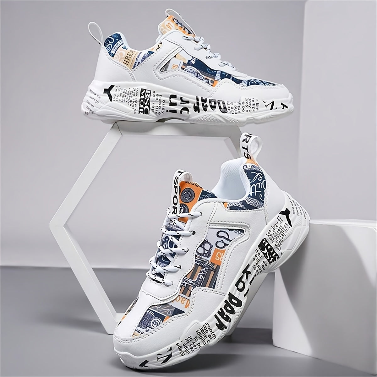 Women'S Fashion Sneakers, Non-Slip Durable Casual Sports Shoes, All-Season Low Top Lace-Up, Plain Toe, Fabric Upper/Inner, MD Sole, Fabric Insole - Hand Washable