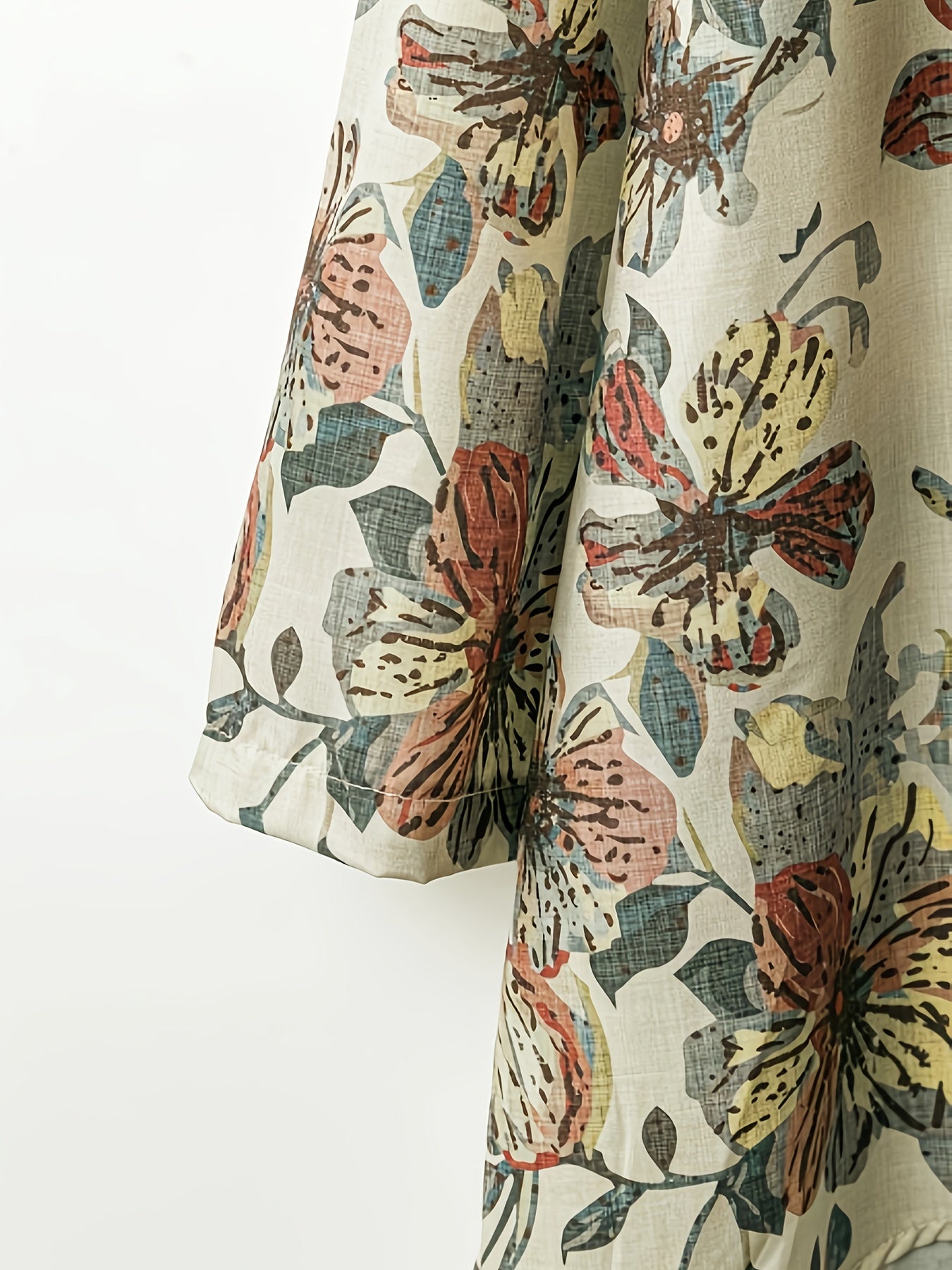Women's Casual Round Neck Printed Long Sleeve Top and Solid Color Pants Two-Piece Set