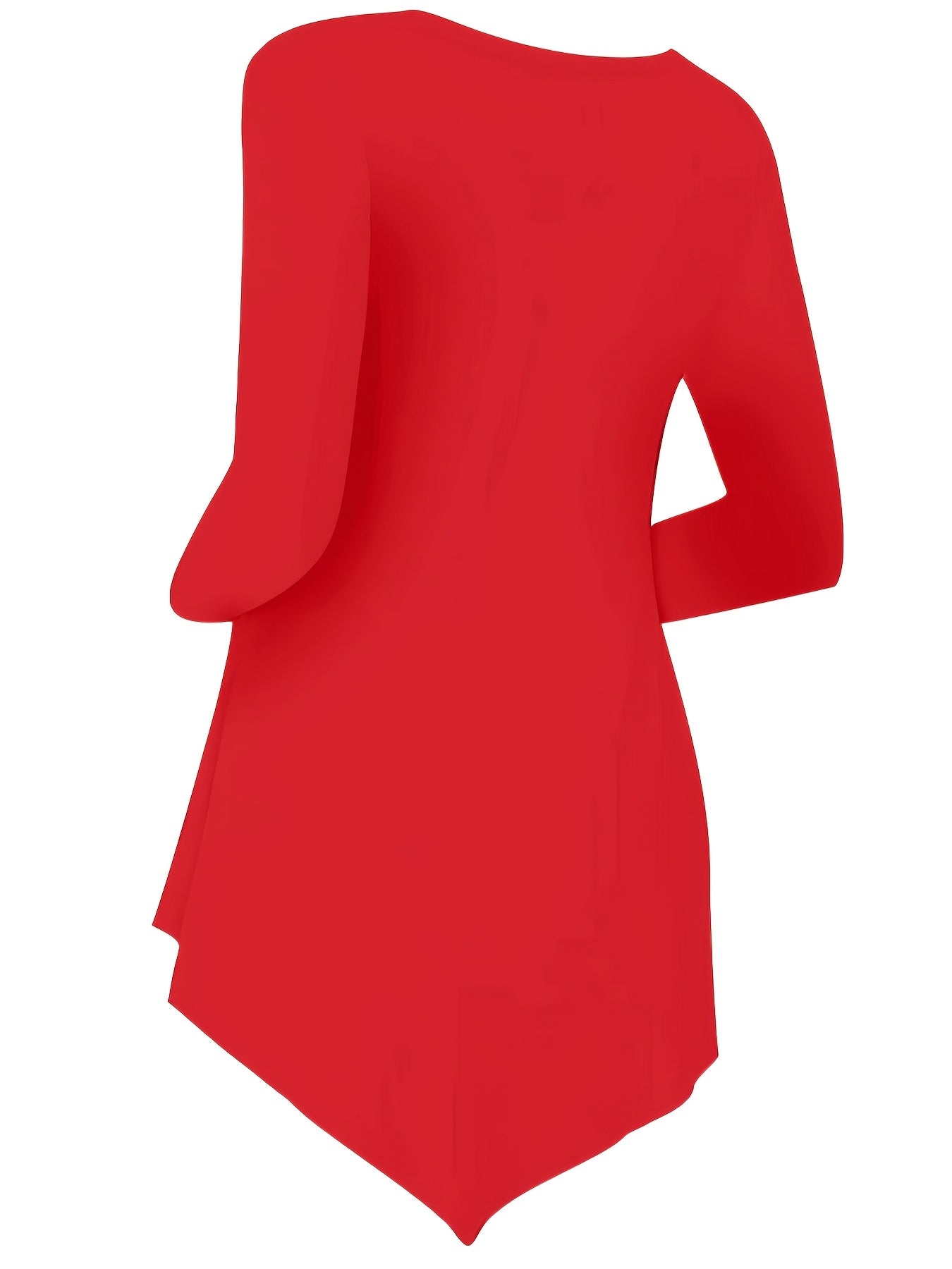 Women's Casual Long Sleeve Tunic Top, Polyester 95% Spandex 5% Knit Fabric, Solid Color Crew Neck Blouse for Spring/Summer/Fall, Spring Summer Blouse|Tunic Style|Solid Color Top