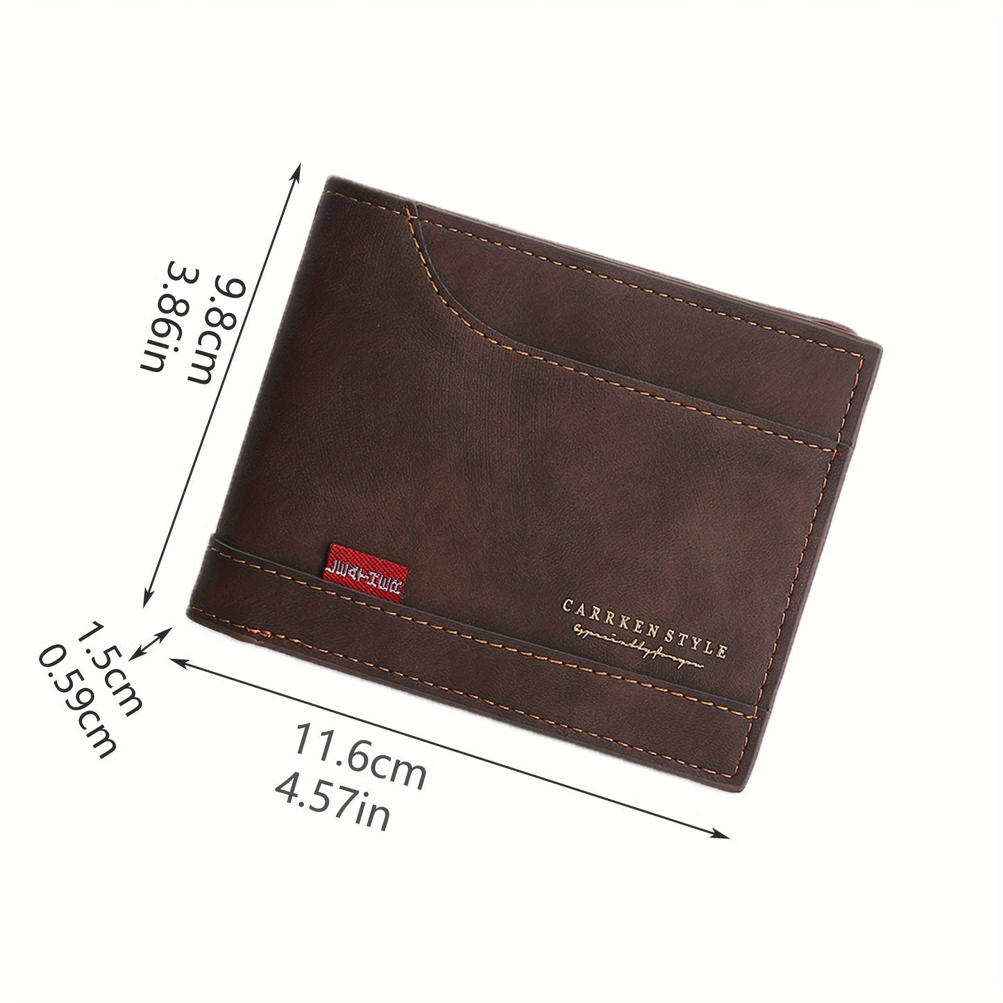 Men's Vintage-Style Black Faux Leather Wallet with Zipper - Multiple Card Slots, Multi-Functional ID Holder