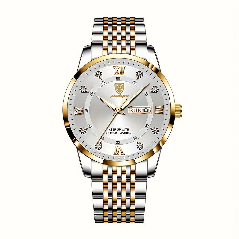 Women's Business Leisure Quartz Watch Luminous Fashion Date Dial Analog Steel Band Wrist Watch