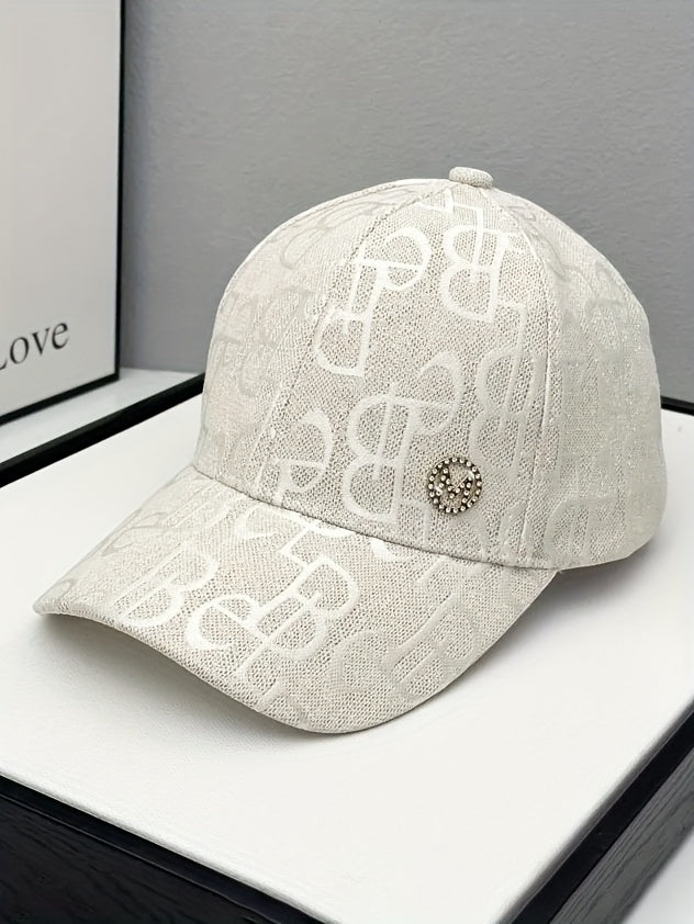 Women'S Adjustable Baseball Cap - Lightweight, Embroidered Jacquard Design, Sun Hat for Spring & Summer, Casual Fashion Trend, Daily Use, Holiday Theme, Adjustable Size