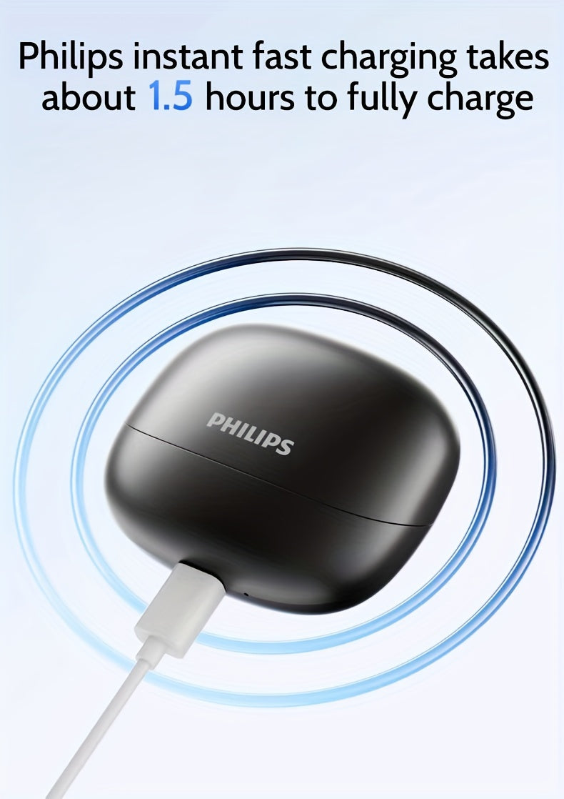 PHILIPS True Wireless Earphones Earbuds - Comfortable for iPhone/ Android, Built-in Microphone Sweat Wireless Headset, Wireless Headphones TAT2169