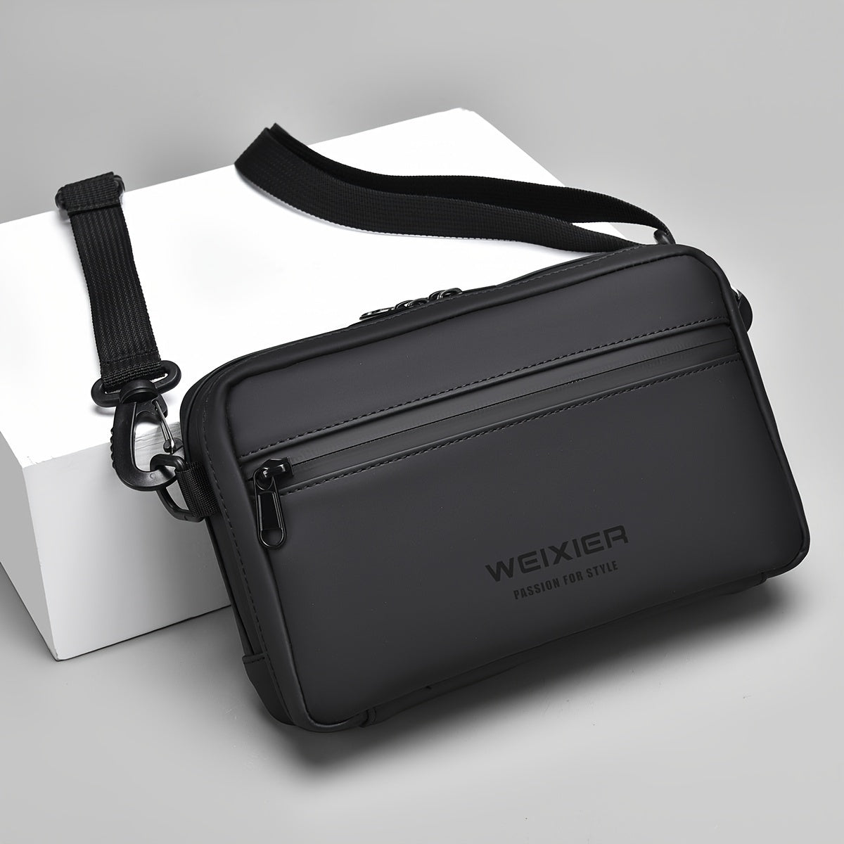 WEIXIER Unisex Fashion Messenger Bag, Shoulder Satchel with Detachable Strap, Polyester Lined, Business Briefcase for Commuting & Outdoor, Ideal Gift for Husband Or Boyfriend