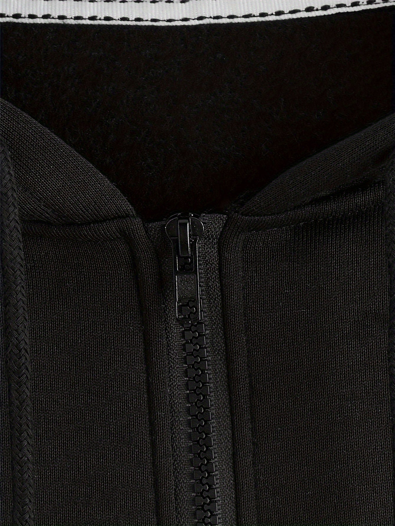 Zip Up Cropped Drawstring Hoodie, Casual Long Sleeve Sweatshirt For Spring & Fall, Women's Clothing