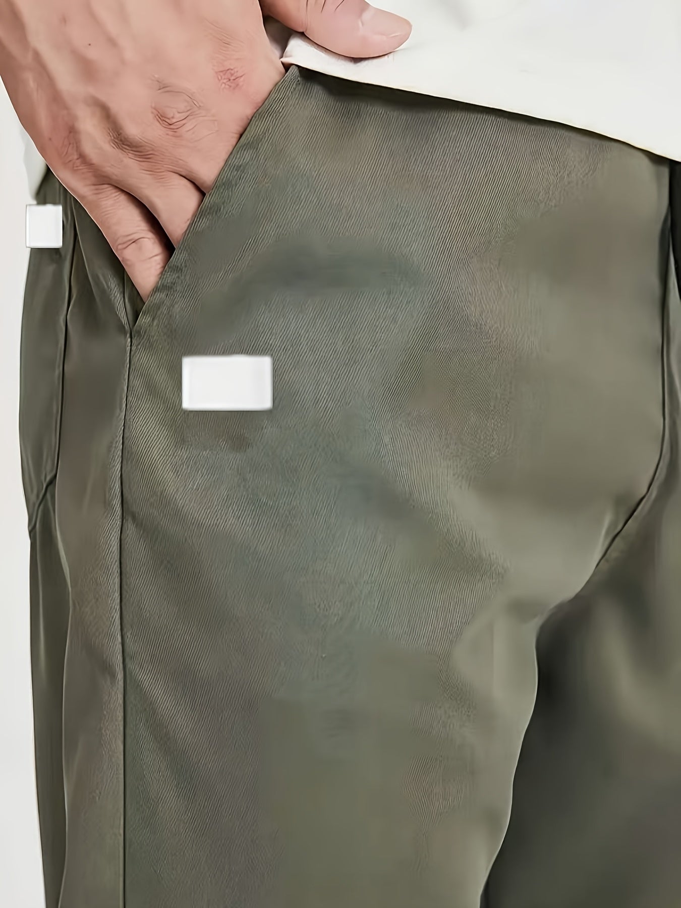 Men's Beige Cargo Pants with Multiple Pockets - Machine Washable, Comfortable Loose Fit, Ideal for Outdoor Activities, Durable Polyester Fabric