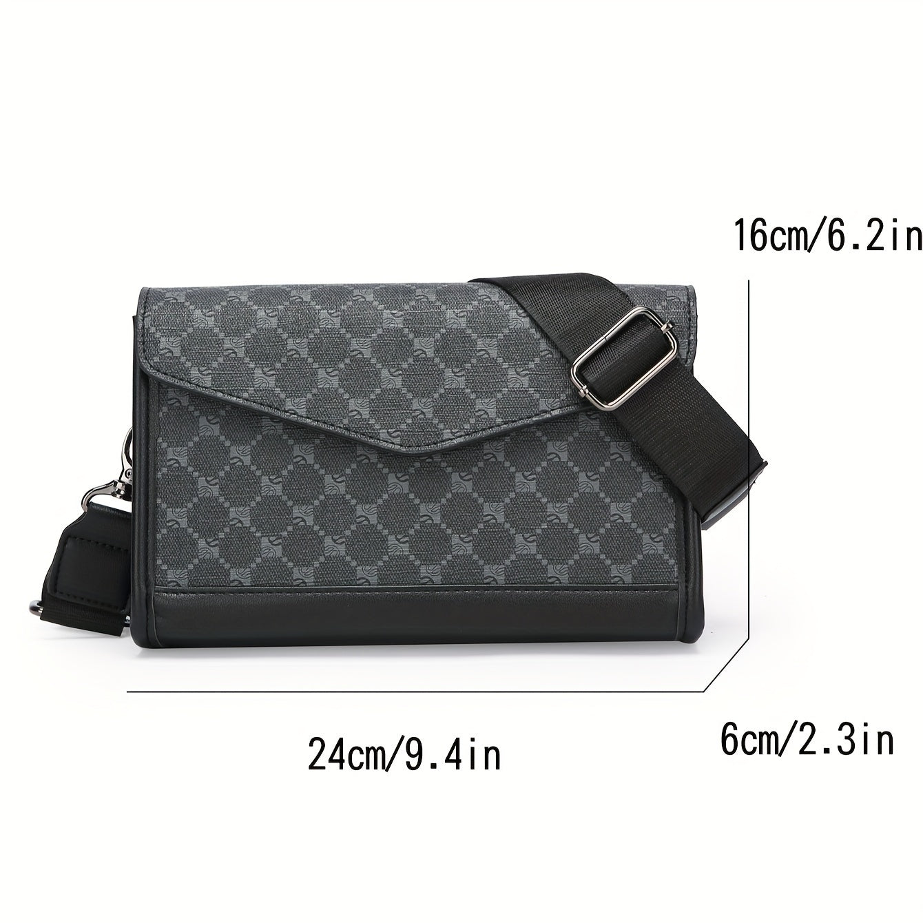 Men‘S Classic Square Single Shoulder Bag, Envelope Bag, College Bag, Ideal Gifts for Father Husband Boyfriend