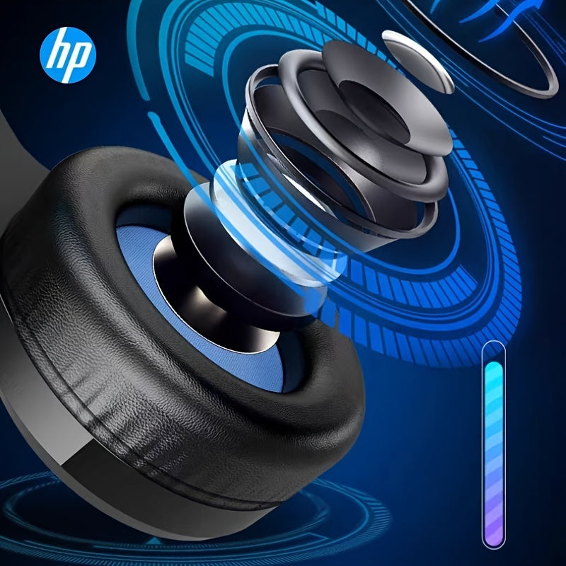 HP Headphone DHE-8011, Desktop Laptop All-In-One Can Be Used, 3.55Mm And Usb Interface, Wired Microphone Game Headset, Cool Light Effect, Noise Reduction, Stereo Sound Effect, Ear Cup Comfortable And Soft, High-End Fashion De