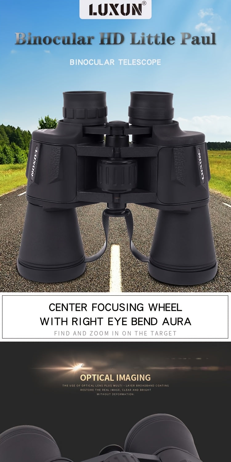 10X50 High Magnification Binoculars - Professional HD Optics for Concerts, Bird Watching, Sports Events & Hunting, Includes Portable Bag & Shoulder Strap, Durable Rubber Material, Compact Design for Easy Travel, Concerts, Bir